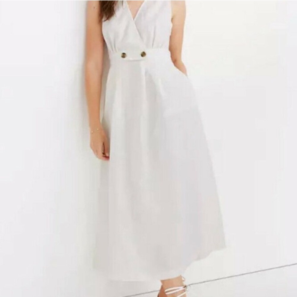 Madewell Ivory Wrap Linen Dress - NWT
